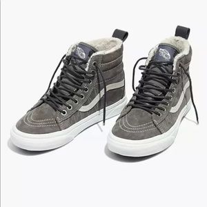 Madewell Vans SK8-Hi MTE green fleece Lined Shoes